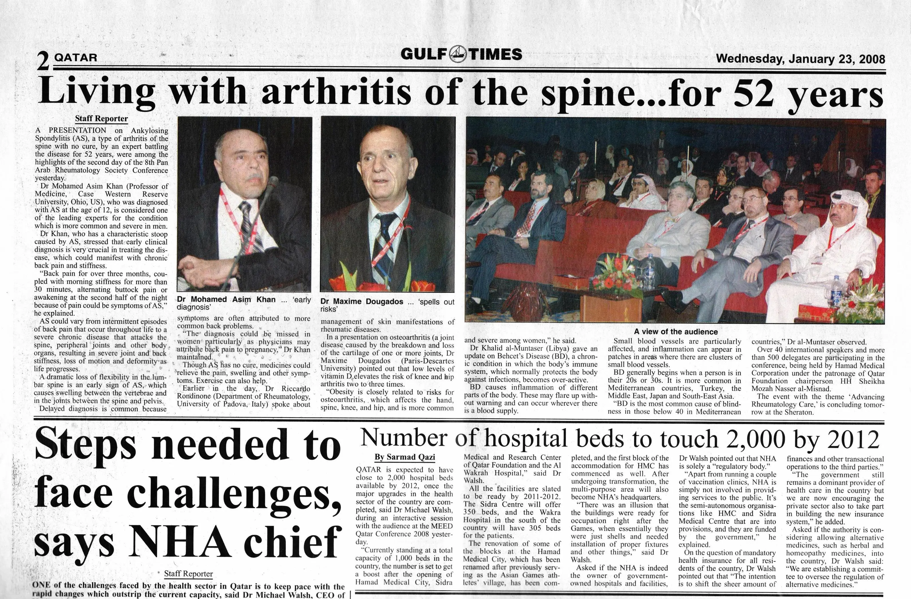 Original Gulf Times clipping: Number of hospital beds to touch 2,000 by 2012