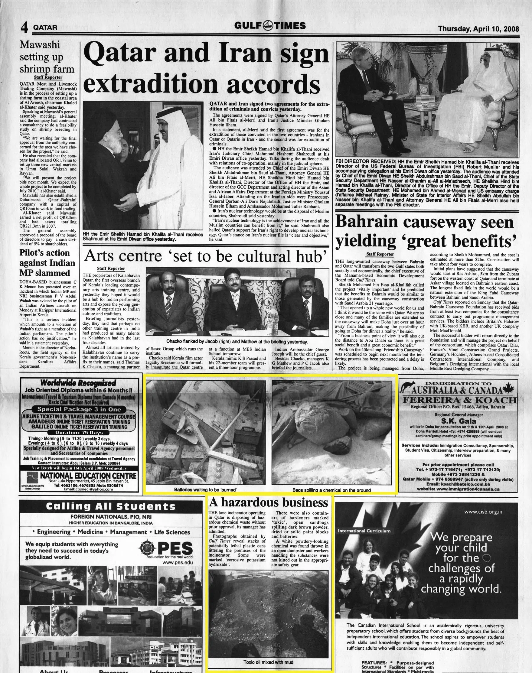 Original Gulf Times clipping: Manager admits to illegal waste disposal