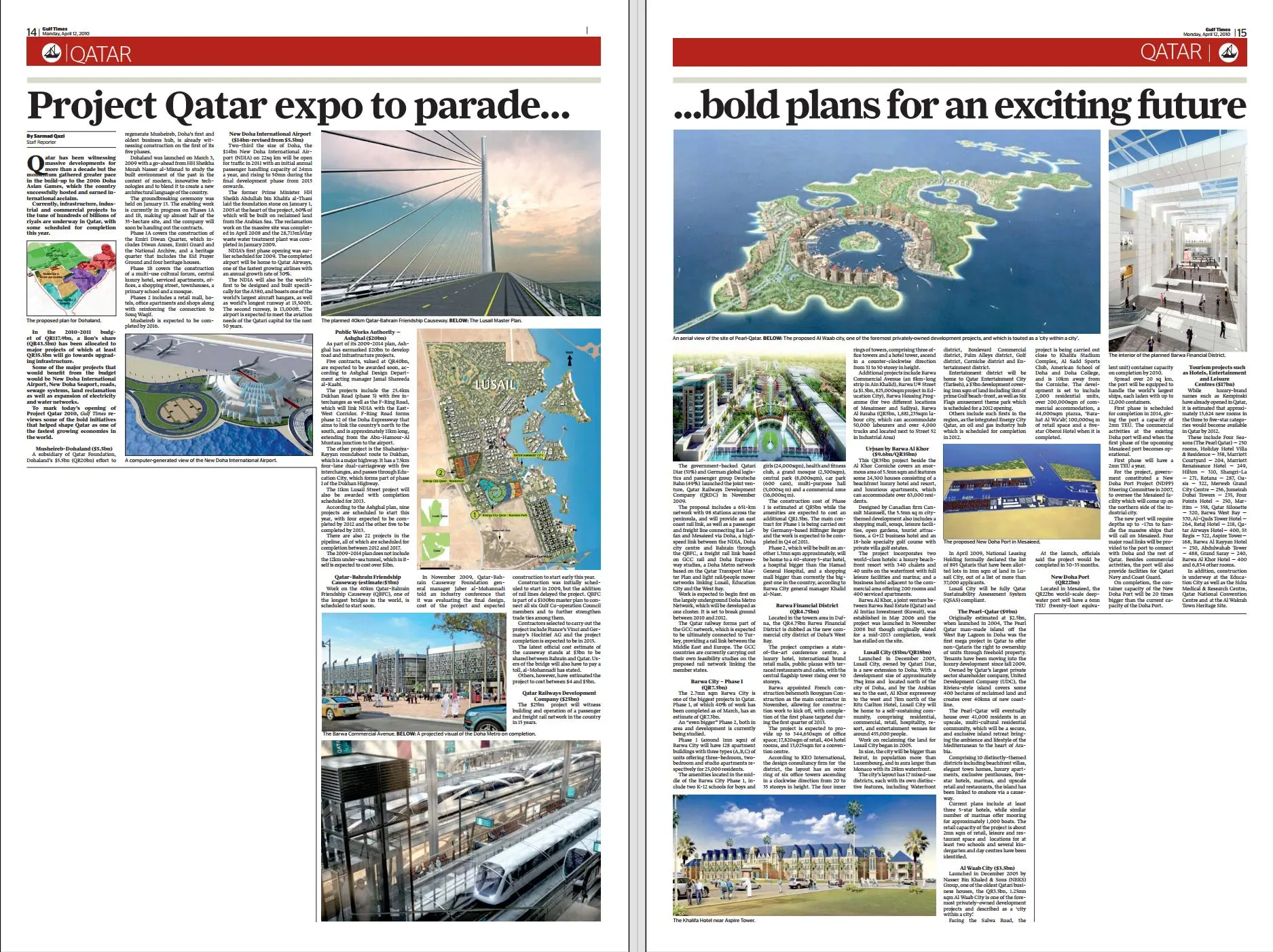 Original Gulf Times clipping: Project Qatar expo to parade bold plans for an exciting future
