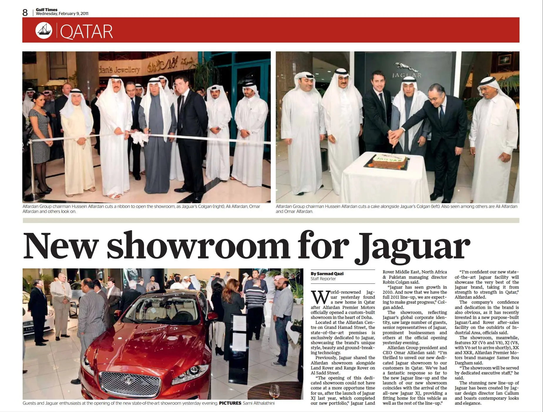 Original Gulf Times clipping: New showroom for Jaguar